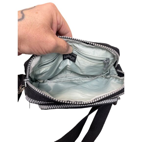 Kipling Black Womans Nylon Small Monkey Charm Crossbody Bag SKU 9474 - Picture 12 of 15